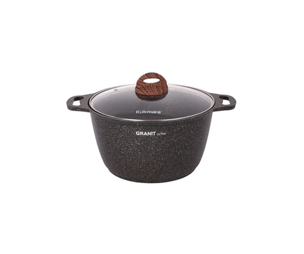 Кастрюля KUKMARA АП Granit ultra (Original) 6л со стеклянной крышкой. арт. кго62а