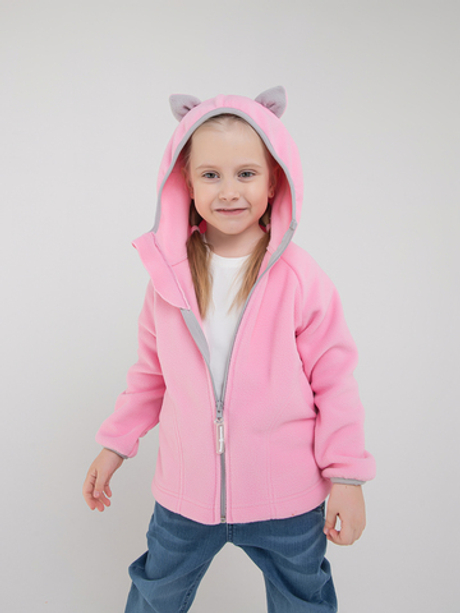 Толстовка флисовая "Котенок" розовый