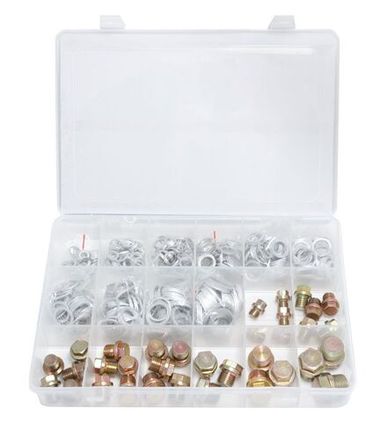 Набор маслосливных пробок с шайбами, 534пр.(М10, М12-М16, М18, М20), в кейсе Forsage F-04J1063