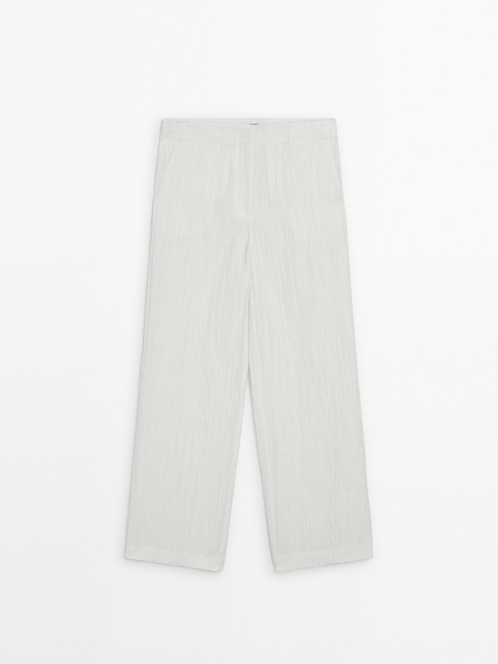 Massimo Dutti Струящиеся брюки с эффектом стрелок, белый