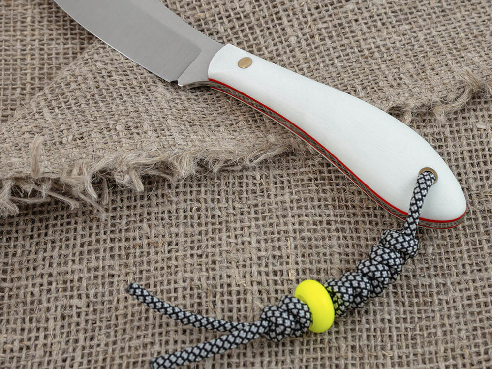 Нож для бушкрафта "Канадец", сталь VG-10/Elmax, рукоять G10 (белая)