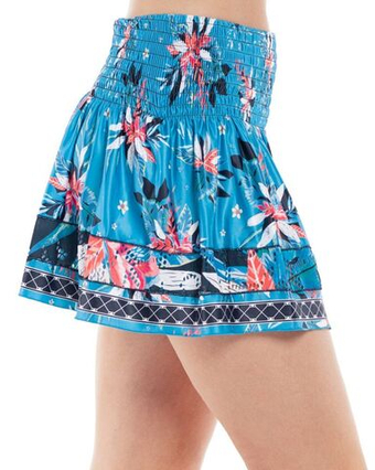 Теннисная юбка Lucky in Love Keepin It Rio Long Beach Bound Smocked Skirt - разноцветный
