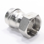 Отвод 90° 35-1 1/4", WAAG Heavy Inox, пресс-резьба, вн., сталь нержавеющая, с накид.гайкой