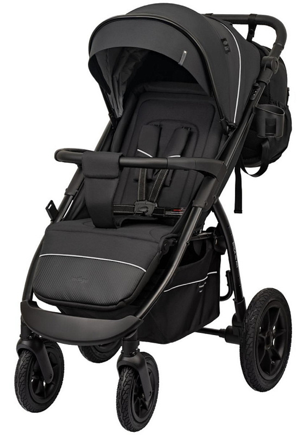 Детская прогулочная коляска Indigo Epica XL Air с сумкой 2025 черный