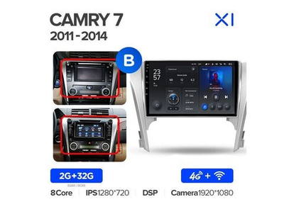 Магнитола Teyes X1 2-32 Wi-Fi + 4G Toyota Camry 7 XV 50 55 2011 — 2014 10.2" (B)