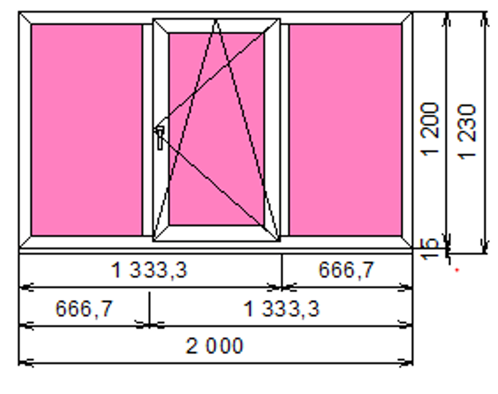 Пластиковое окно 1200 х 2000 ТермА Эко