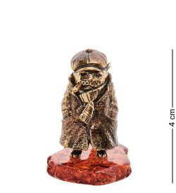 Народные промыслы AM-3151 Фигурка «Кот Шерлох Холмс» (латунь, янтарь)