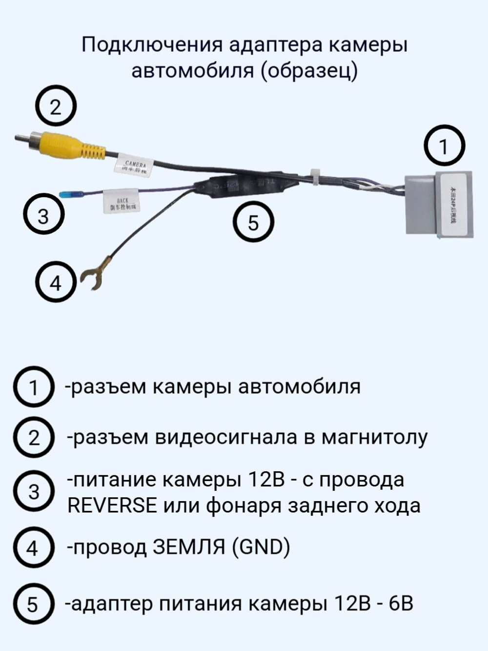 кабель штатной камеры автомобиля Honda 24 pin
