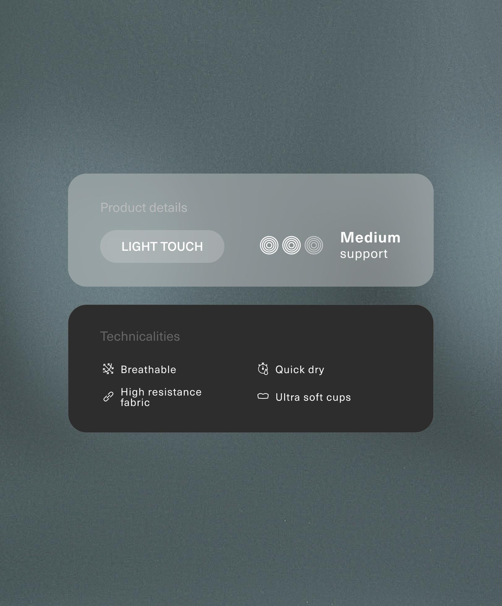 Oysho Топ Light Touch с перекрестной спинкой, серо-зеленый