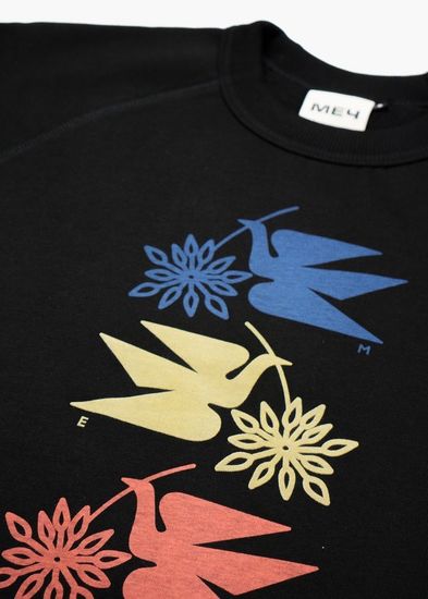 Свитшот МЕЧ F18-M-SW-Birds Black (100% хлопок,Черный)