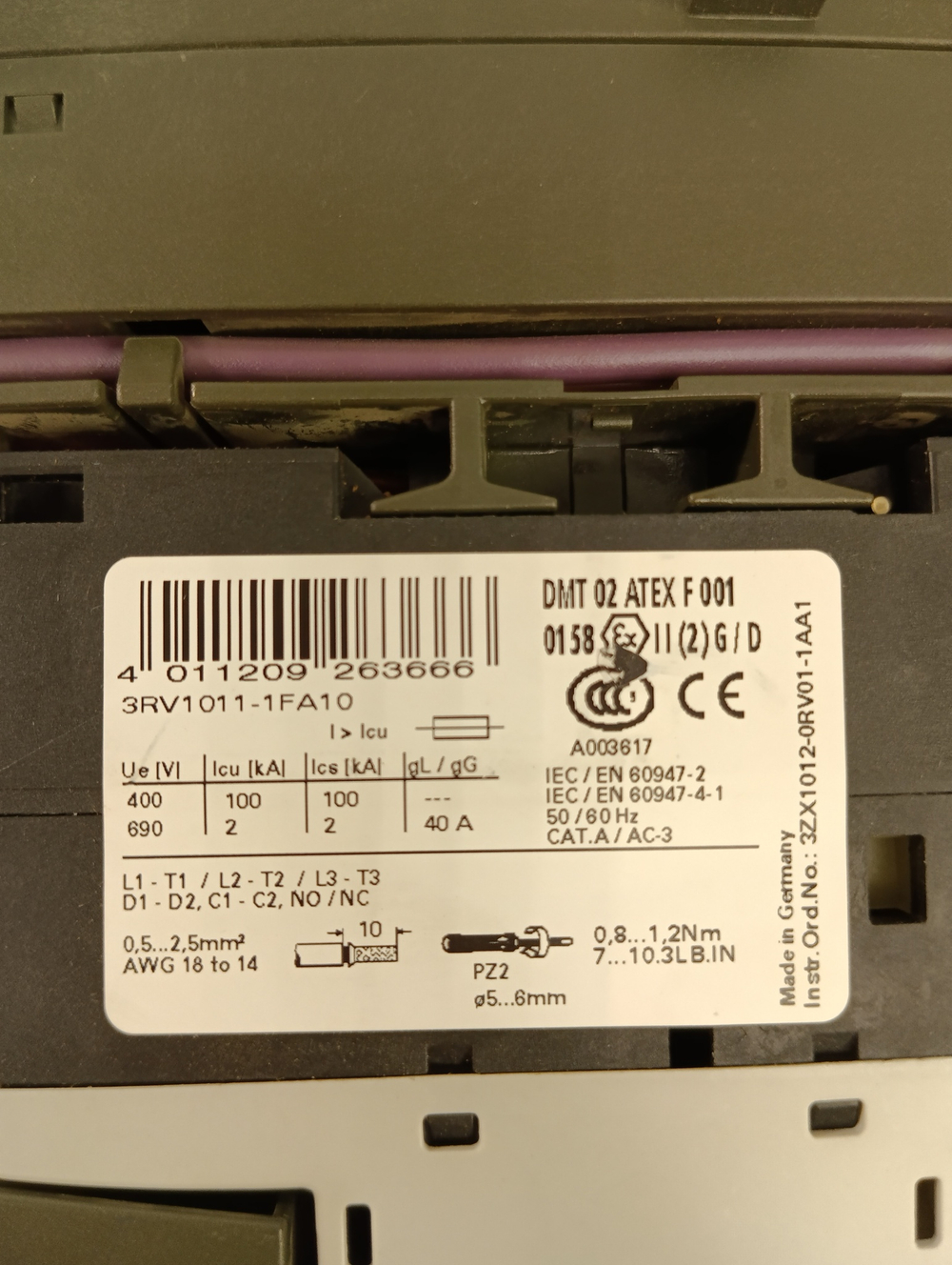 Siemens 3RK1903-0AB00+3RH1911-1AA01+3ZX1012-0RH11-1AA1+3RV1011-1FA10 б/у