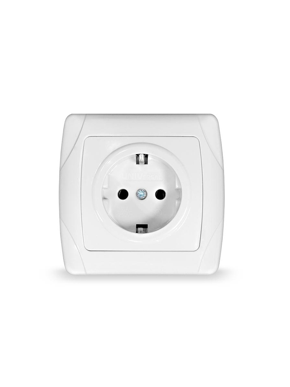Розетка 1-м СП Маргарита 16А IP20 с заземл. бел. UNIVersal М0028