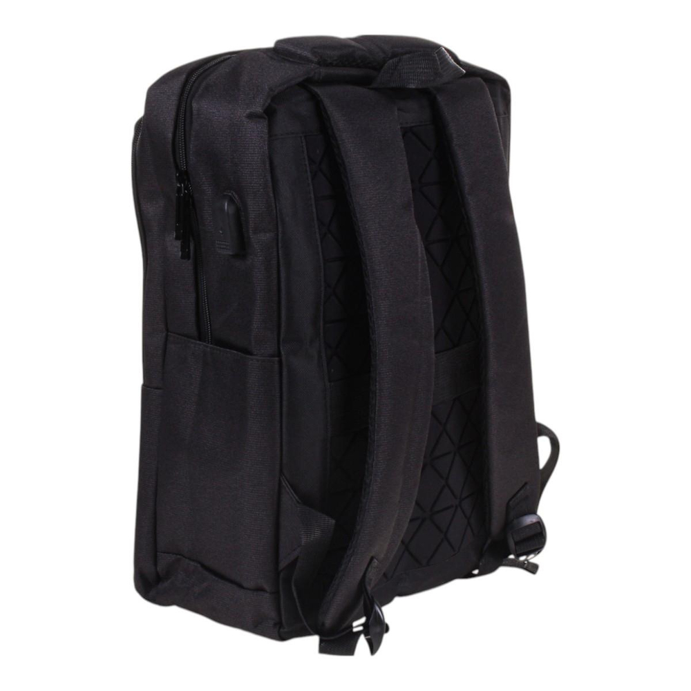 Рюкзак молодежный 41*29*13см,2 отд,анат.спинка,USB пров,отсек д/ноут,черн