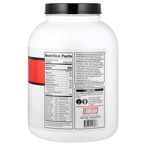Labrada Nutrition, Lean Body, протеиновая смесь для приготовления коктейля, со вкусом шоколада, 2100 г (4,63 фунта)