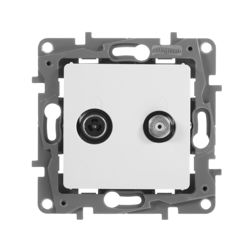 Розетка TV-SAT двухкабельная - белый ETIKA Legrand