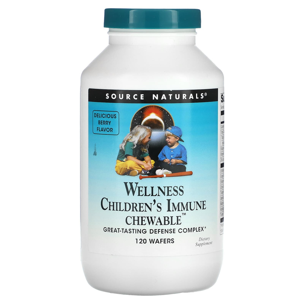 Source Naturals, Wellness Children's Immune Chewable™, с ягодным вкусом, 120 жевательных таблеток