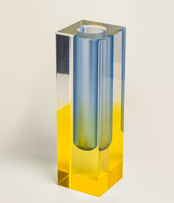 Ваза/Подсвечник из акрила 5 х 5 х 16 Желто-синий