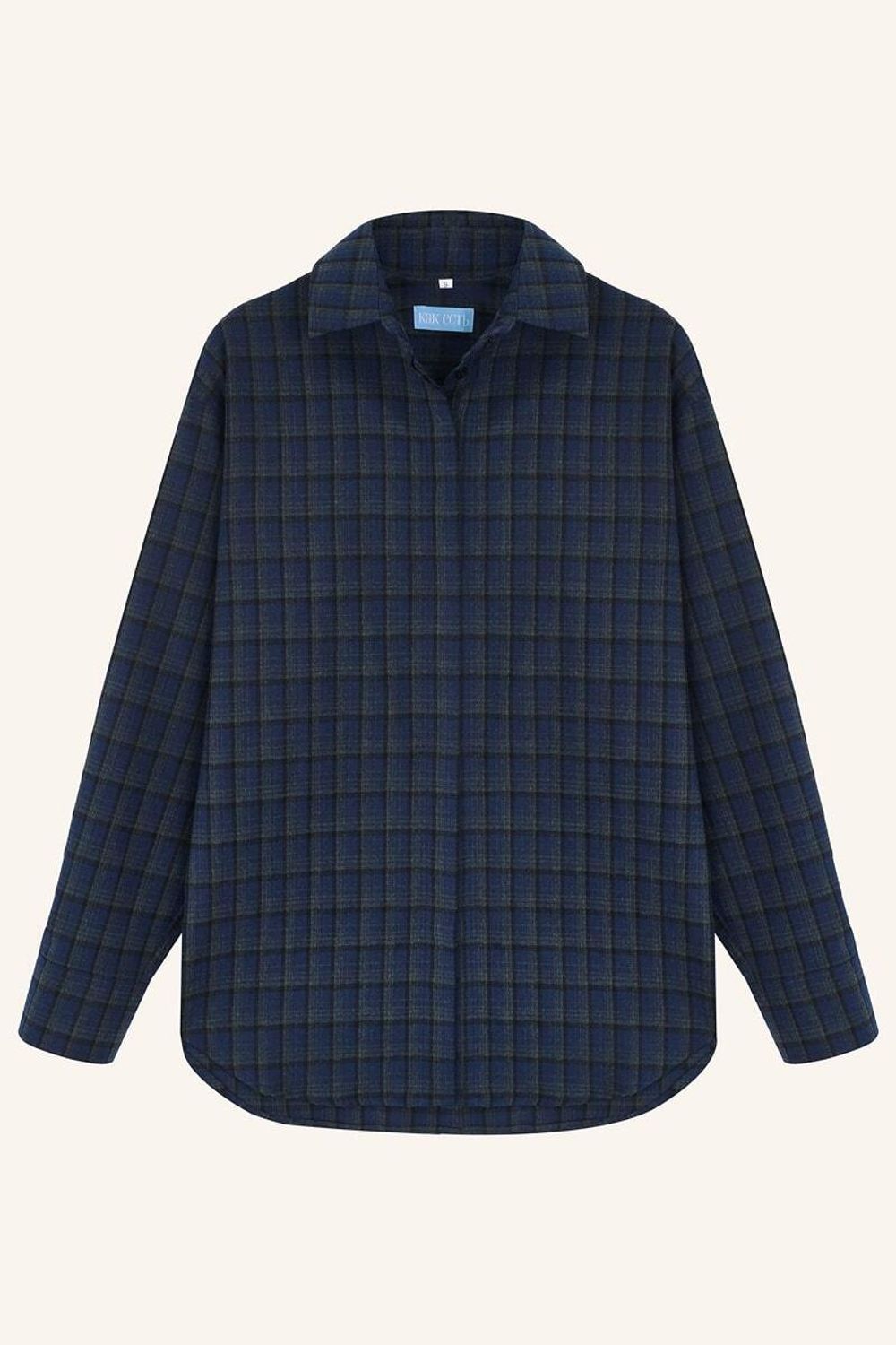 Рубашка Хельсинки синяя клетка шерсть