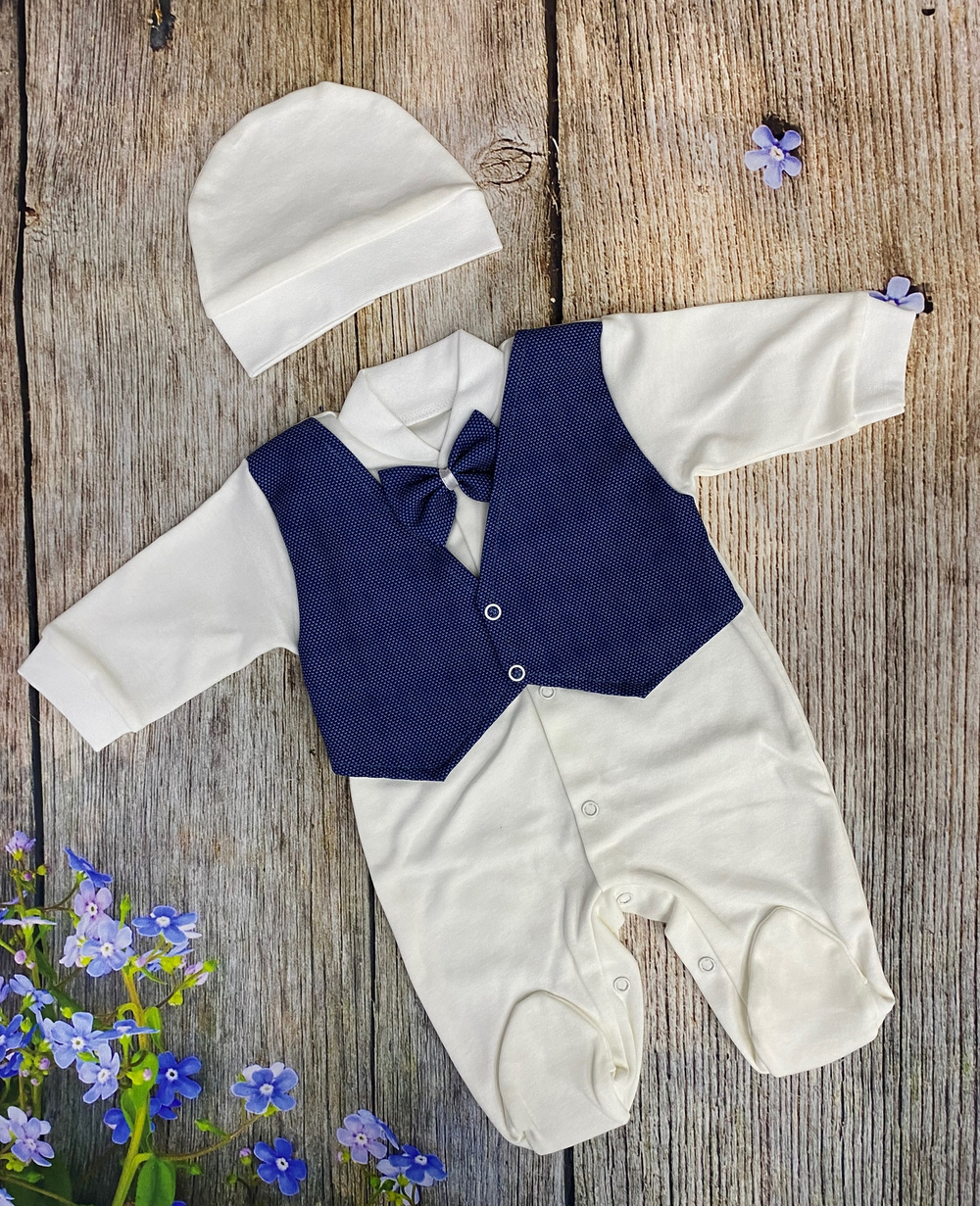 Комплект для мальчика (комбинезон, шапка) Артикул: 0403И (Размер: 62)