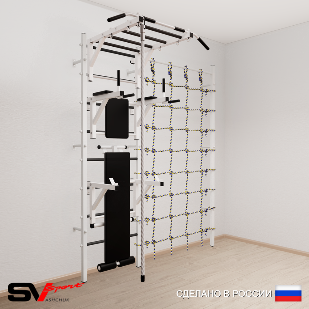Шведская стенка Sv Sport 5600 (Турник рукоход/Брусья/Стойка/Скамья/Канат/Канатный лаз)