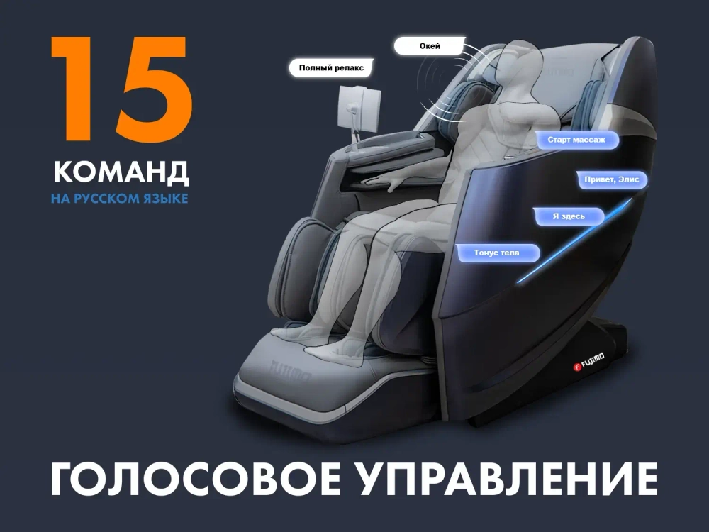 Массажное кресло FUJIMO 氣 Combat 4D Серый