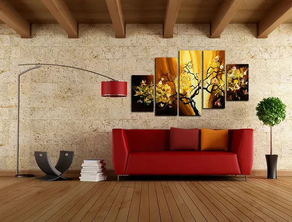 Модульная картина "В золоте"