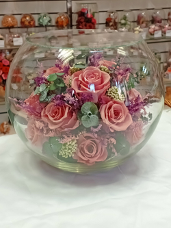 натуральные розы в стекле, вакуум*