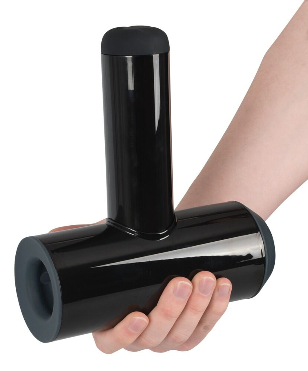 Черный мастурбатор с удобной ручкой Masturbator with 2 Functions