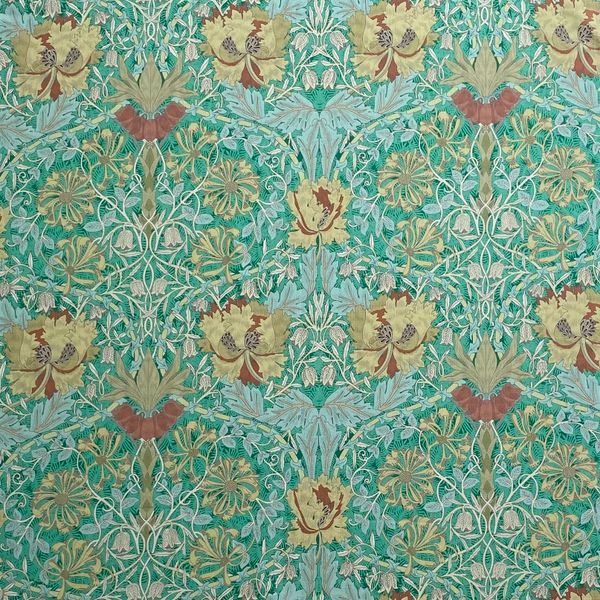 Уильям Моррис Honeysuckle #2 на изумрудном, отрез 35 см, 100% хлопок, Handmade Fabrics 1
