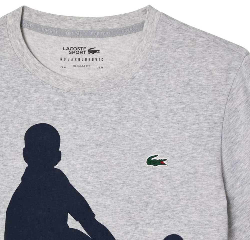 Мужская теннисная футболка Lacoste Tennis X Novak Djokovic Set - серый
