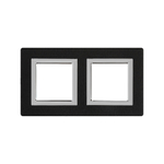 Рамка из алюминия, "Avanti", черная, 2 поста (4 мод.)