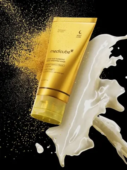 Medicube Ночная маска-пленка с куркумой и коллагеном против пигментации Kojic Acid Turmeric Night Wrapping Mask 75 мл