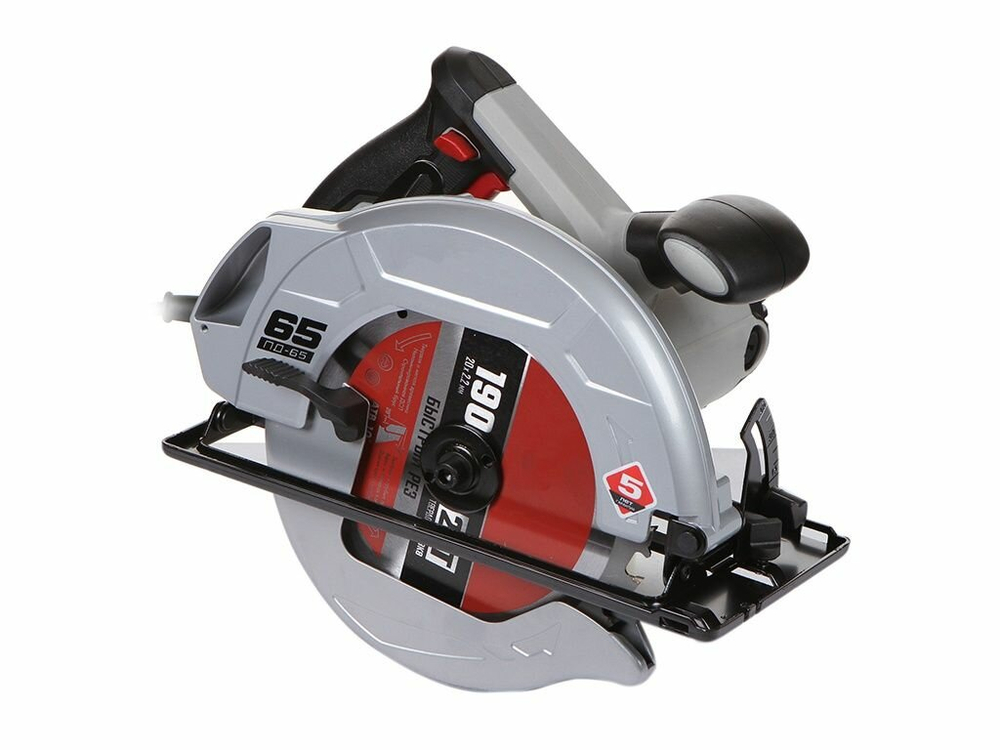 Циркулярная пила ЗУБР ПД-65, 1600Вт, 4700об/мин, диск 190мм, глубина пропила 65мм, плавный пуск