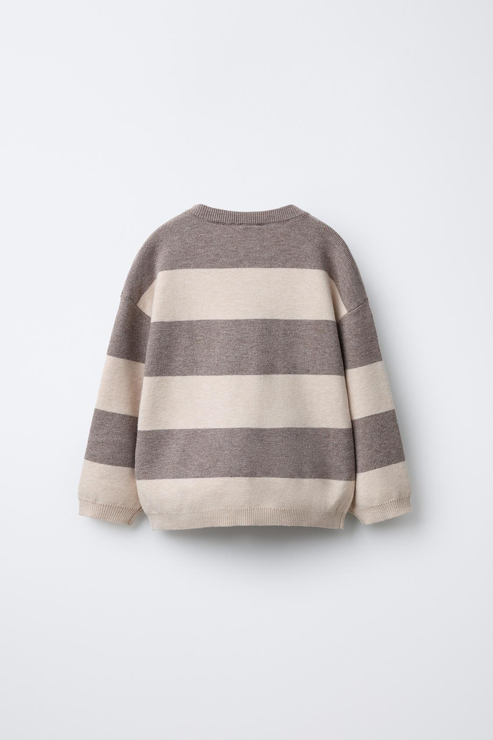 ZARA ТРИКОТАЖНЫЙ ДЖЕМПЕР В ПОЛОСКУ, ЭКРЮ/БЕЖЕВЫЙ