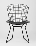 Стул обеденный Bertoia черный с черной подушкой 4 шт