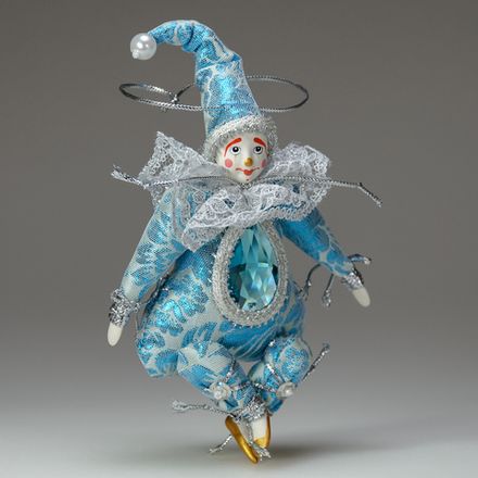 Ёлочная игрушка Гном-Самоцвет парчовый