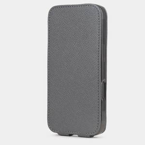 Чехол iPhone 17 Pro Max натуральная кожа сафьяно, серого цвета