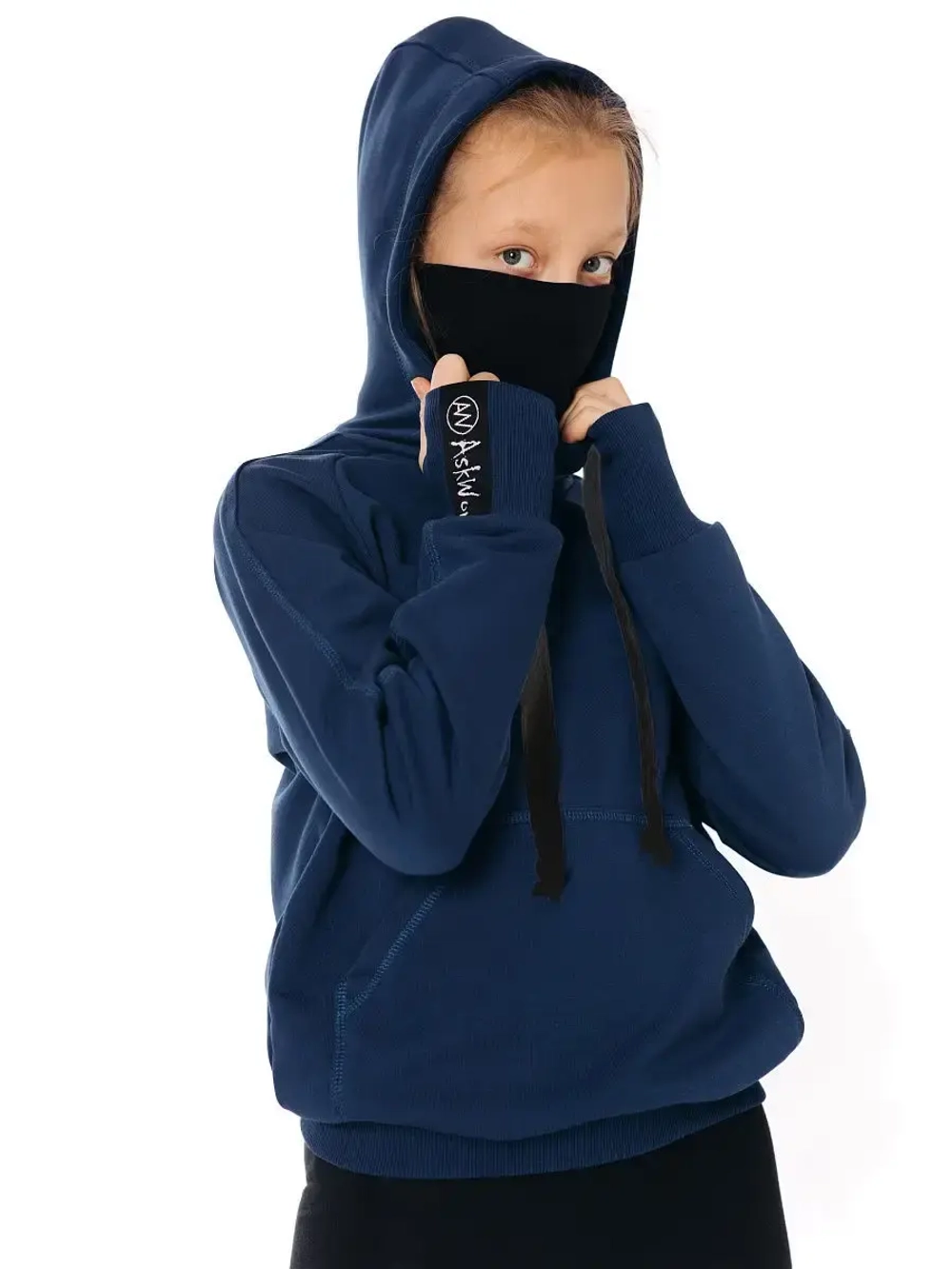 Худи с маской "Ниндзя" Толстовка "Ninja" без начеса