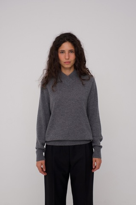 Тестовый образец. Джемпер Luna из мериноса и кашемира. Цвет тёмно-серый. Размер SM. №64