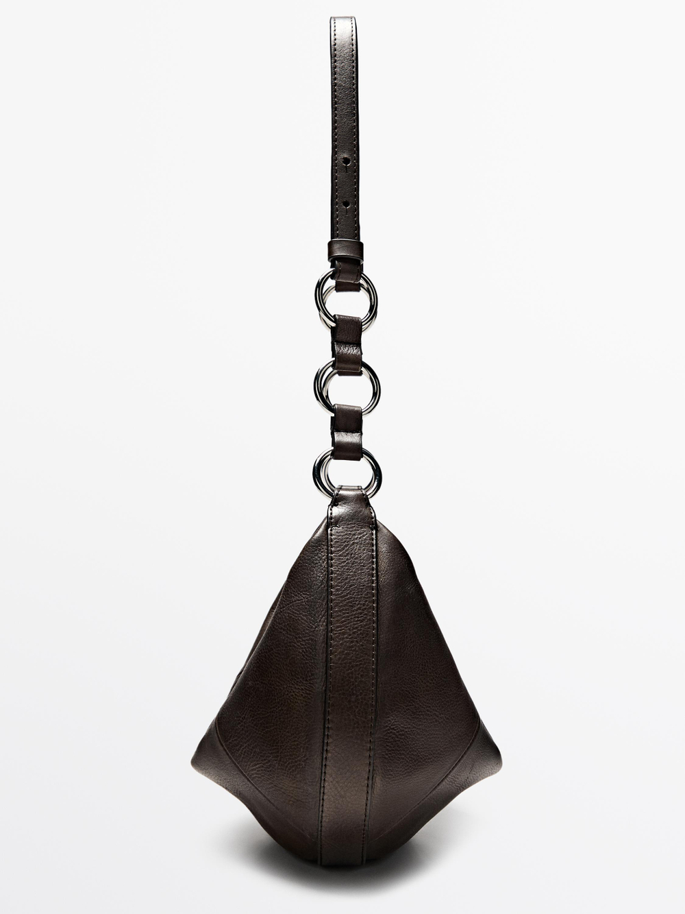 Massimo Dutti Небольшая сумка из кожи наппа, коричневый