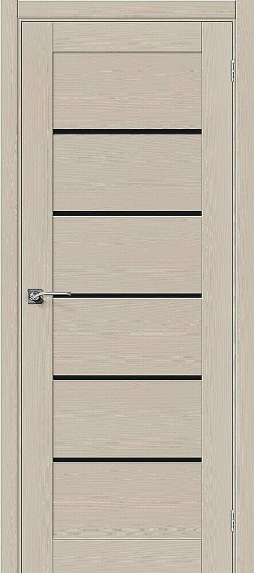 Дверь Вуд Модерн-22 / Цвет Latte / Стекло Black Star / Двери Браво