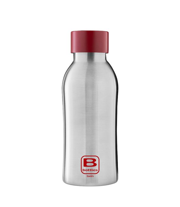 Термос Bugatti B Bottle Twin steel with red lid steel BBT-SS350I3