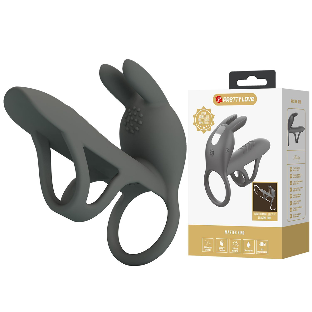 Насадка на пенис Pretty Love Matty с клиторальной вибрацией, 10,5 см