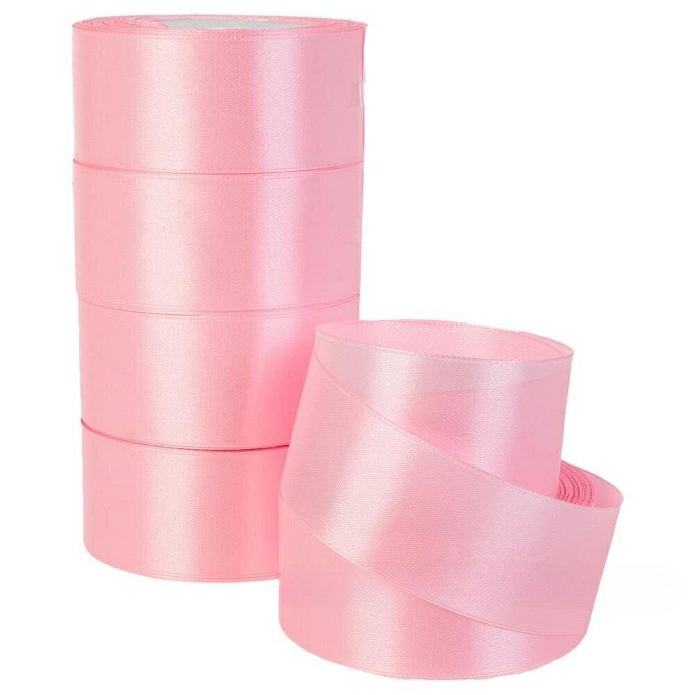 Лента атласная 3,8см*22,85м РОЗОВЫЙ