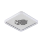 Потолочный светодиодный светильник 126Вт, 9800Лм, 3000-6000К, Ra>80,  плавная регулировка мощности, изменение цветовой температуры, ночник,  металл/акрил/пластик, белый/серый