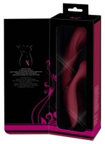 Малиновый вибратор-кролик с функцией постукивания 2 Function Rabbit Vibrator - 22,3 см. (Цвет: малиновый)