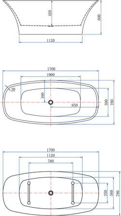 Акриловая ванна Aquanet Family Smart 170x78 88778 Matt Finish