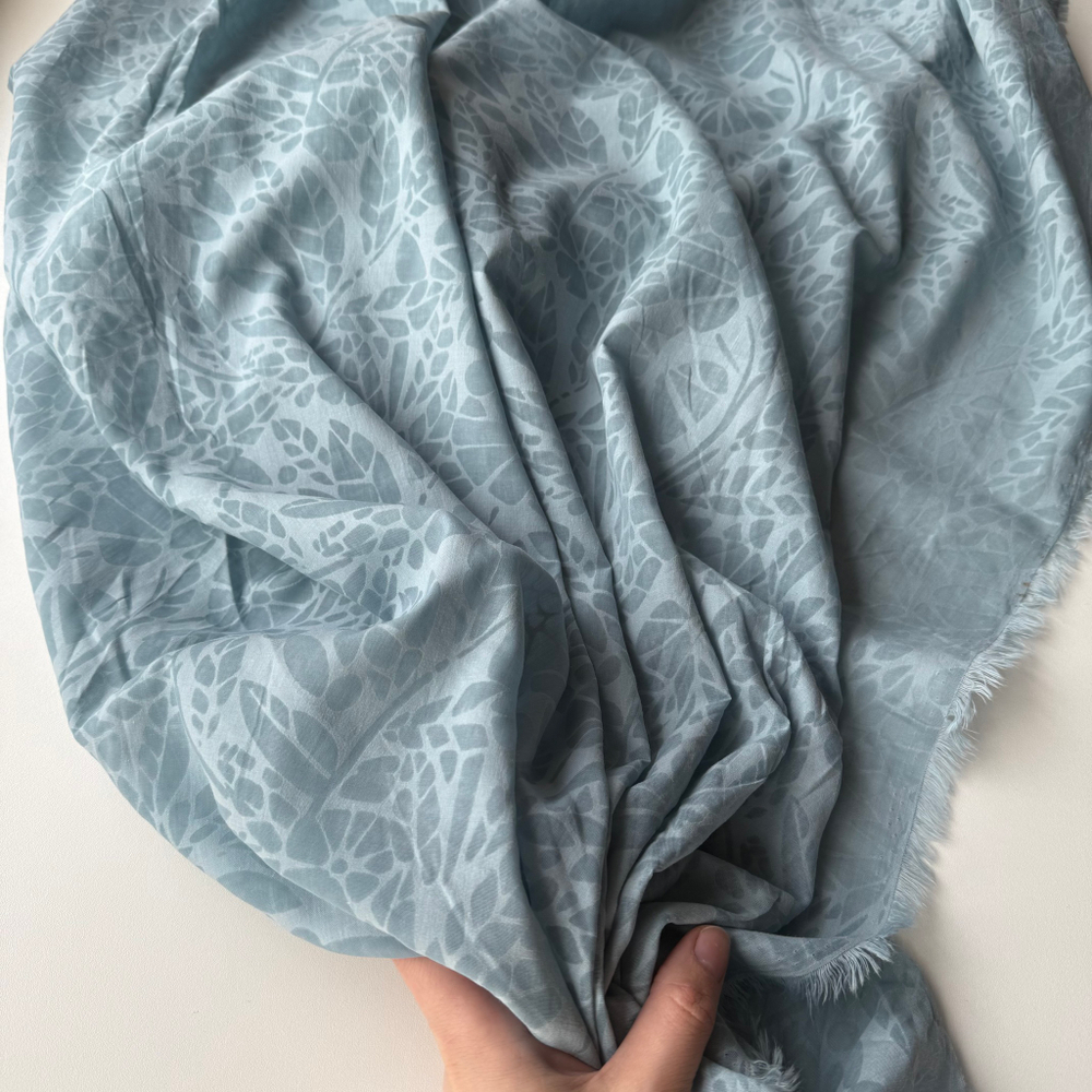 Батист Крупные листья Монстеры (морской фон)