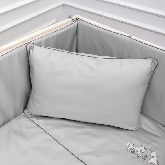 Комплект постельного белья Lollycottons Коники-сны 6 предметов, Серый