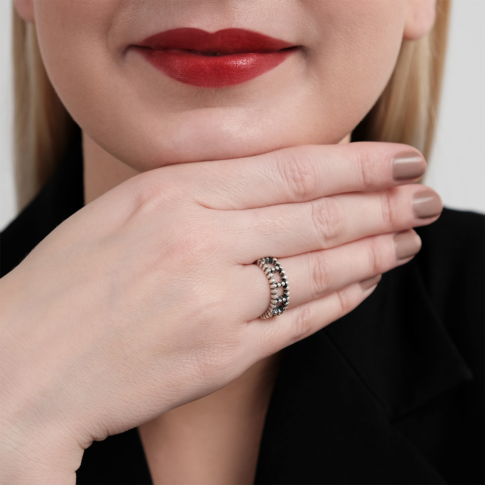"Винкулум"  кольцо в серебряном покрытии из коллекции "Arabesque" от Jenavi
